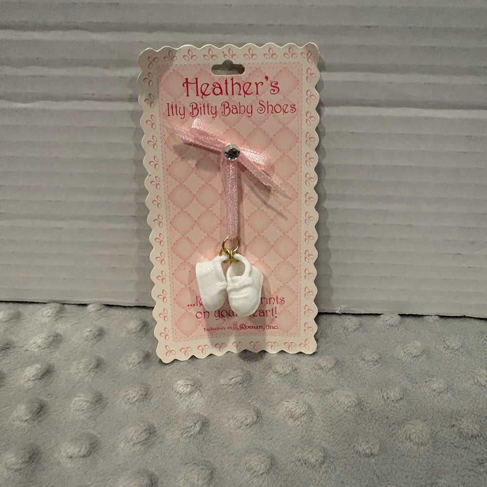Pink and White Baby Shoe Brooch